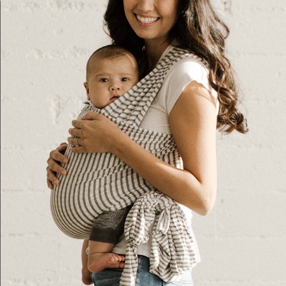 Solly Baby Wrap in Natural Gray Stripe
